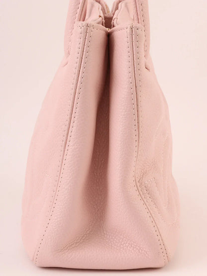 Chanel Around  Made Triple Cc Mark Stitch Top Handle Bag Pastel Pink