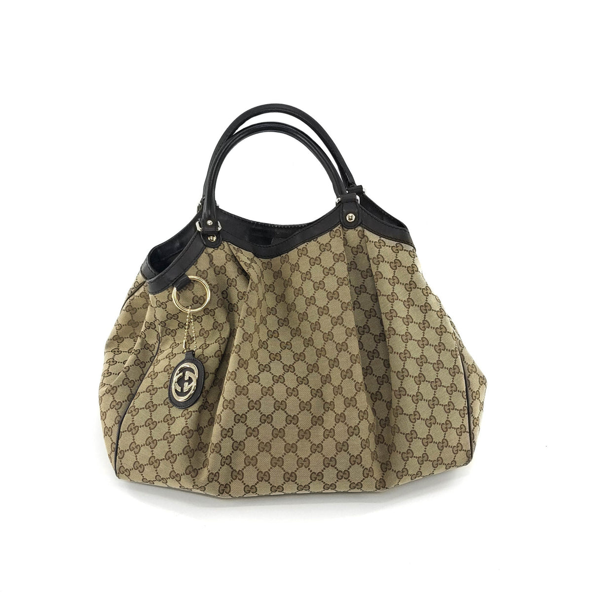 Gucci Brown GG Supreme Canvas & Leather Sukey Tote Bag
