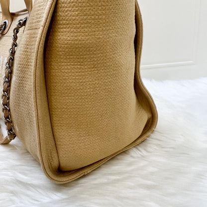 Chanel Large Deauville Tote in 22C Beige Fabric SHW
