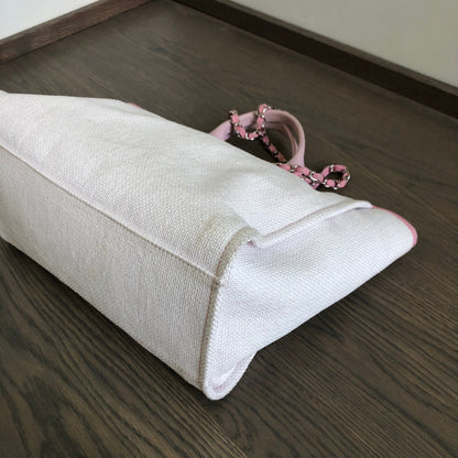 Deauville Large Pink Canvas Tote Bag with SHW