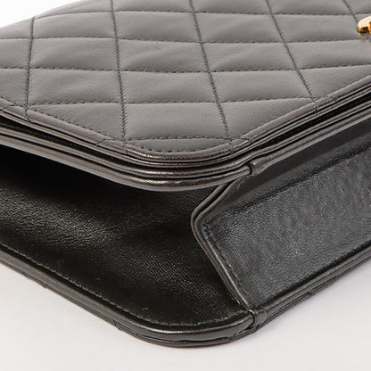 Chanel Around 1998 Made Full Flap Cc Mark Plate Chain Bag Black
