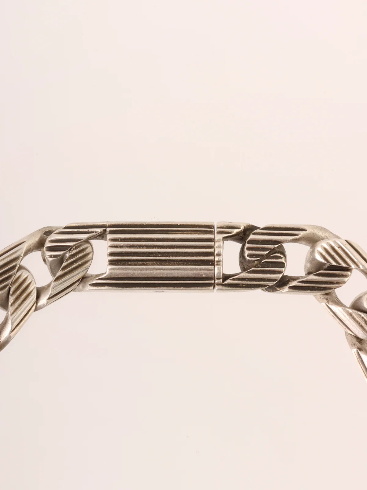 GUCCI 925 Logo Plate Chain Bracelet Silver