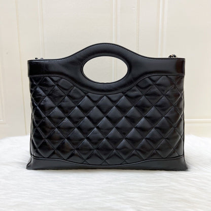 Chanel 31 Medium Shopping Bag in Black Shiny Calfskin and LGHW (Model: AS4854)