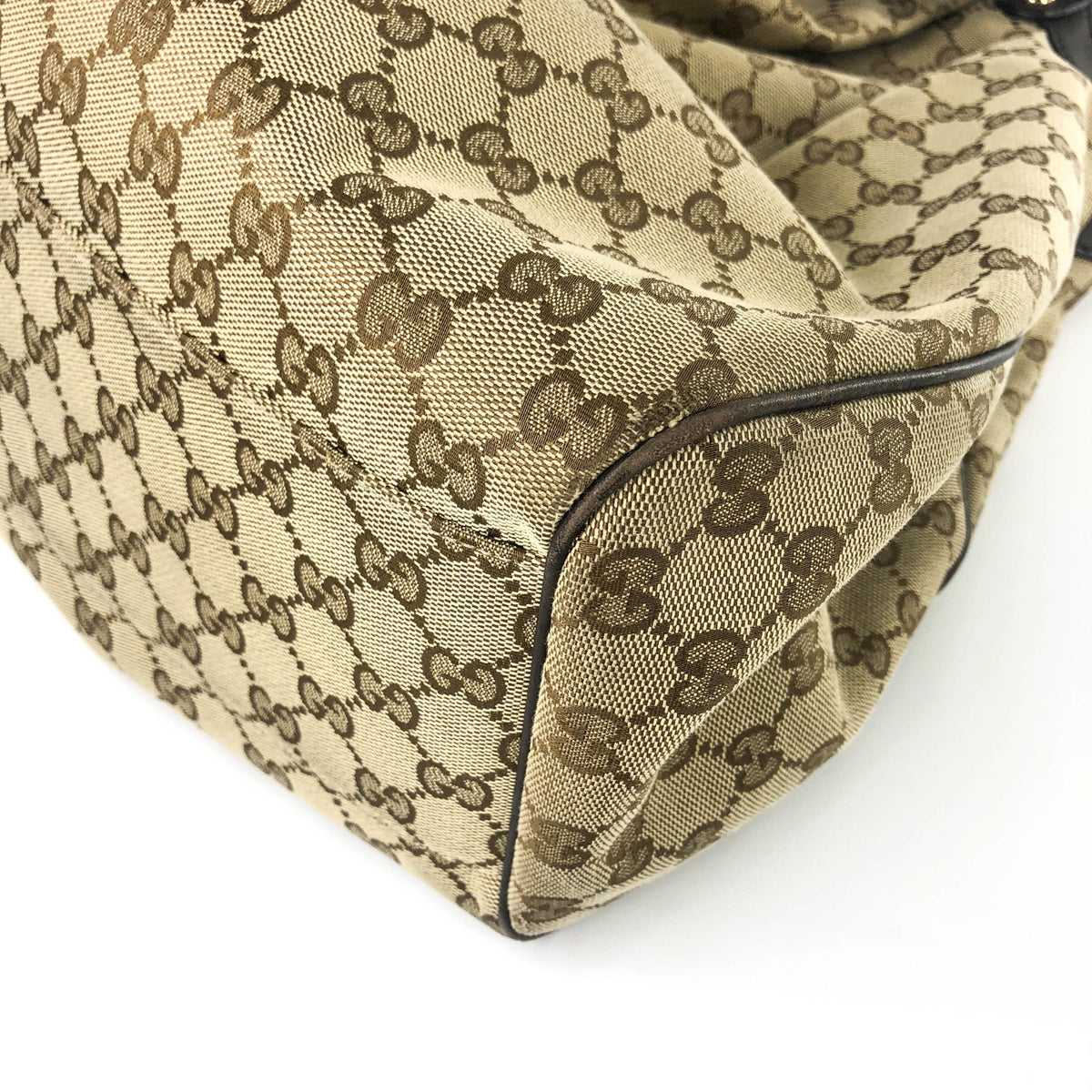 Gucci Brown GG Supreme Canvas & Leather Sukey Tote Bag