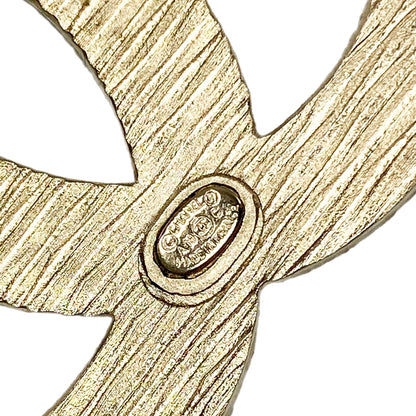 Chanel Blue Gold Striped CC Brooch