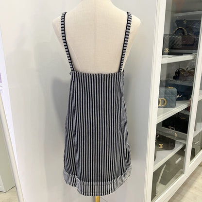 Chanel Pinstripe Sleeveless Dress with Front Pockets in Cotton and Polyester (Model: P79171)