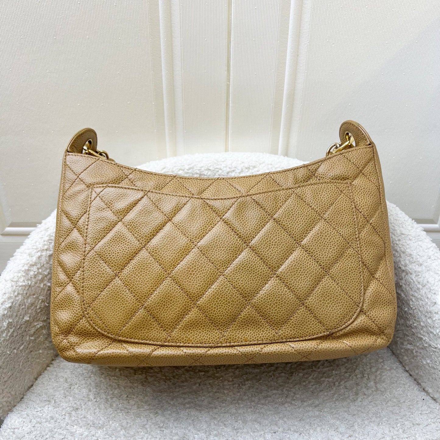 Chanel Vintage Half Moon Timeless Hobo in Dark Beige Caviar and GHW