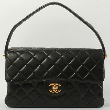 Chanel Around 1997 Made Double Face Classic Flap Handbag Black