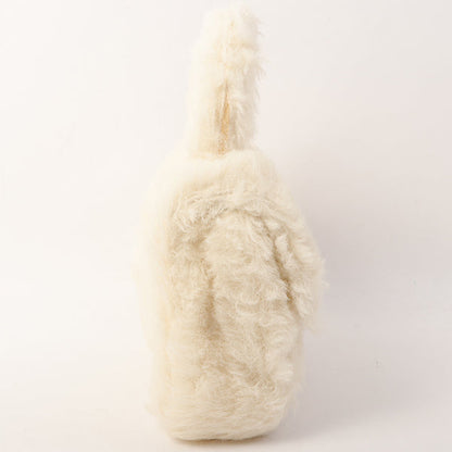 Chanel Around 1992 Made Fur Classic Flap Top Handle Bag Off White