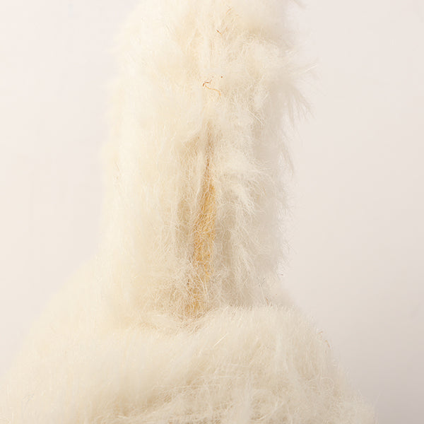 Chanel Around 1992 Made Fur Classic Flap Top Handle Bag Off White