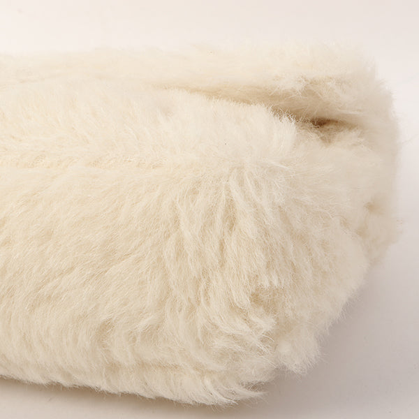 Chanel Around 1992 Made Fur Classic Flap Top Handle Bag Off White