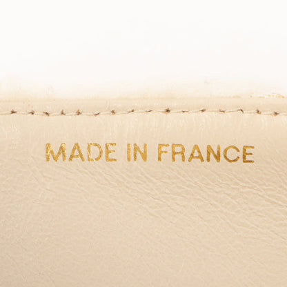 Chanel Around 1992 Made Fur Classic Flap Top Handle Bag Off White