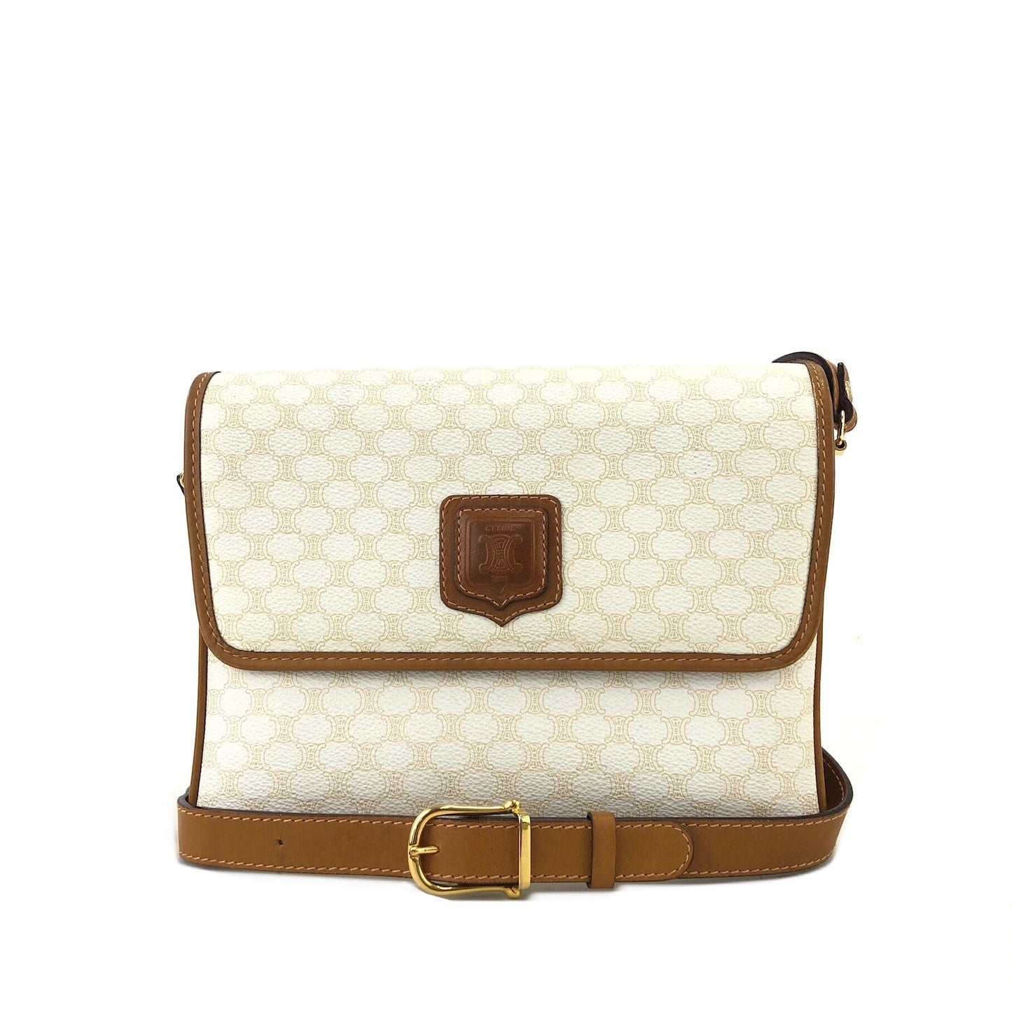 CELINE  Crowwbody Shoulderbag White Vintage Old celine 5mjbeu