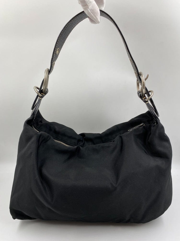 Prada Nylon Shoulder Bag w Leather Strap