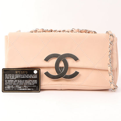 Chanel Around 2005 Made Wild Stitch Big Cc Mark Plate Chain Bag Baby Pink