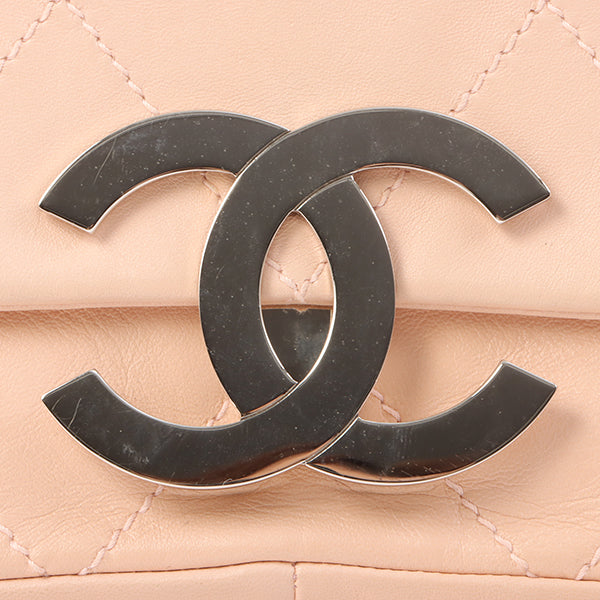 Chanel Around 2005 Made Wild Stitch Big Cc Mark Plate Chain Bag Baby Pink