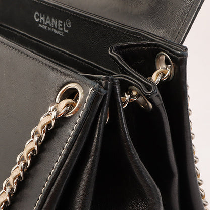 Chanel Around 2001 Made Patent Leather Comby Chocobar 2.55 Chain Bag Beige/Black