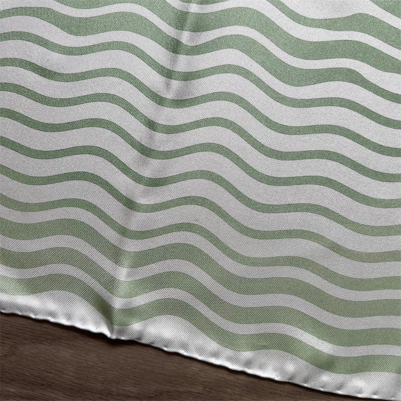 Chanel Cruise in Singapore 90cm VIP Gift Scarf in Sage / Blue / Cream 100% Silk