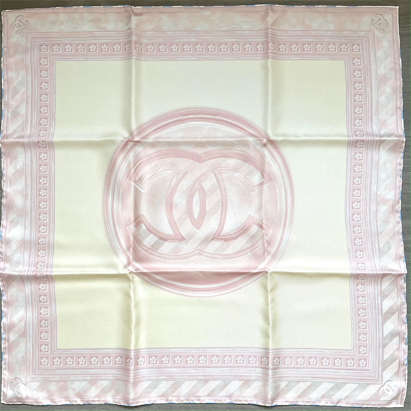 Chanel VIP Gift 65 x 65 cm Scarf in Pink Silk