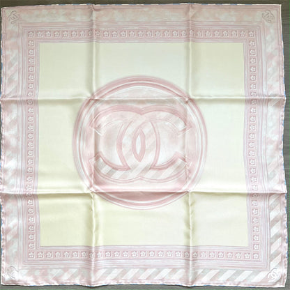 Chanel VIP Gift 65 x 65 cm Scarf in Pink Silk