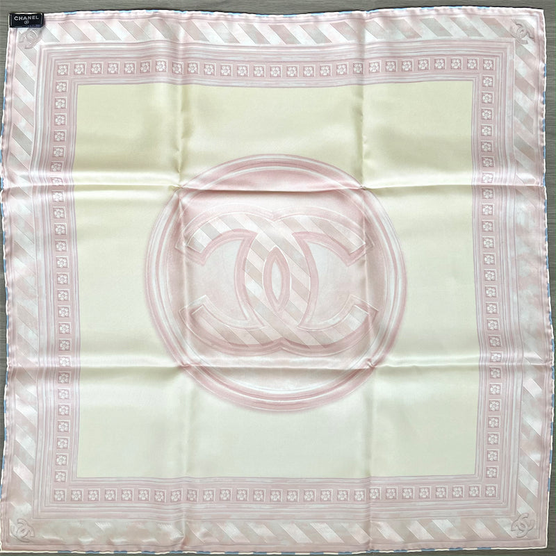Chanel VIP Gift 65 x 65 cm Scarf in Pink Silk