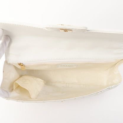 Chanel Around 2005 Made Wild Stitch Turn-Lock Top Handle Bag White