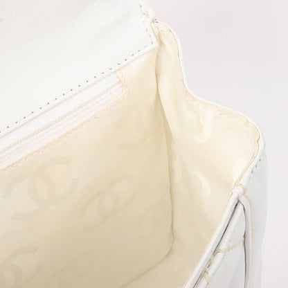 Chanel Around 2005 Made Wild Stitch Turn-Lock Top Handle Bag White