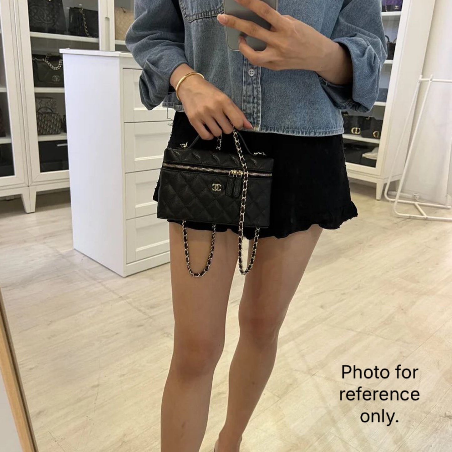 [BN - Local Full Set - Mar 2026] Chanel 26P Vanity / Clutch with Chain (LP Style Bag) in Black Caviar and GHW