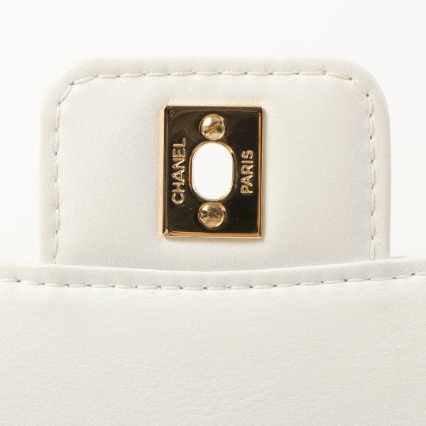 Chanel Around 2005 Made Wild Stitch Turn-Lock Top Handle Bag White