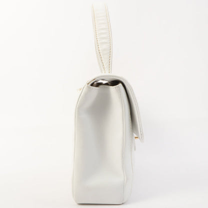 Chanel Around 2005 Made Wild Stitch Turn-Lock Top Handle Bag White