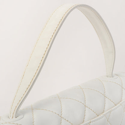 Chanel Around 2005 Made Wild Stitch Turn-Lock Top Handle Bag White