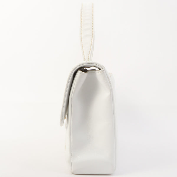 Chanel Around 2005 Made Wild Stitch Turn-Lock Top Handle Bag White