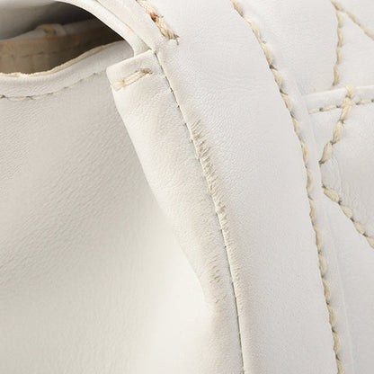 Chanel Around 2005 Made Wild Stitch Turn-Lock Top Handle Bag White