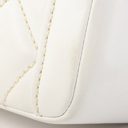 Chanel Around 2005 Made Wild Stitch Turn-Lock Top Handle Bag White