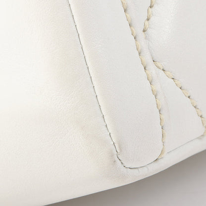 Chanel Around 2005 Made Wild Stitch Turn-Lock Top Handle Bag White