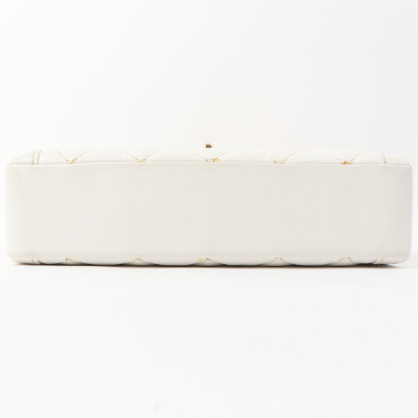 Chanel Around 2005 Made Wild Stitch Turn-Lock Top Handle Bag White