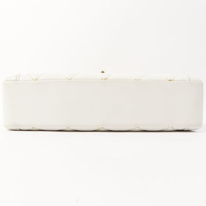 Chanel Around 2005 Made Wild Stitch Turn-Lock Top Handle Bag White