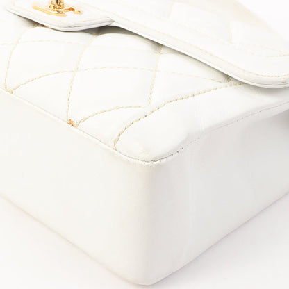 Chanel Around 2005 Made Wild Stitch Turn-Lock Top Handle Bag White