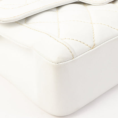 Chanel Around 2005 Made Wild Stitch Turn-Lock Top Handle Bag White