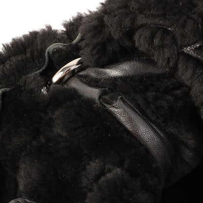 Chanel Around 2005 Made Mouton Cc Mark Stitch Shoulder Bag Black