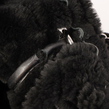 Chanel Around 2005 Made Mouton Cc Mark Stitch Shoulder Bag Black