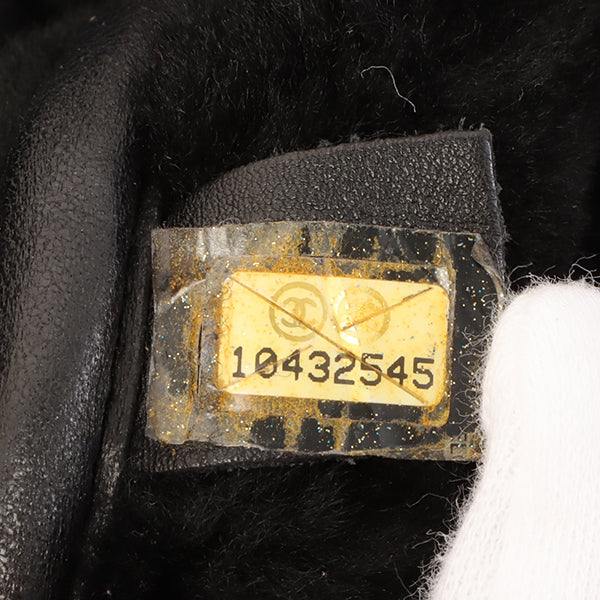 Chanel Around 2005 Made Mouton Cc Mark Stitch Shoulder Bag Black