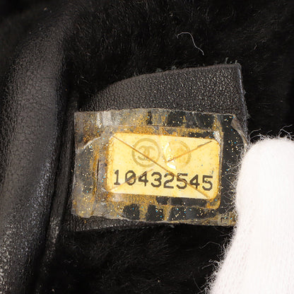 Chanel Around 2005 Made Mouton Cc Mark Stitch Shoulder Bag Black