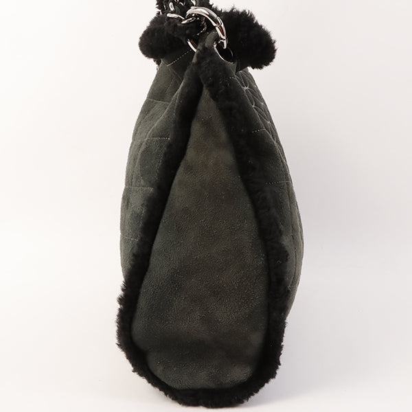 Chanel Around 2005 Made Mouton Cc Mark Stitch Shoulder Bag Black