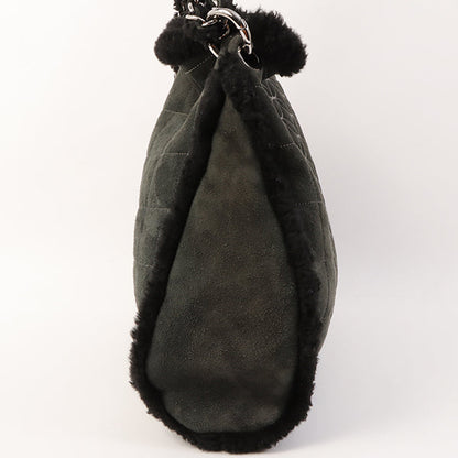 Chanel Around 2005 Made Mouton Cc Mark Stitch Shoulder Bag Black