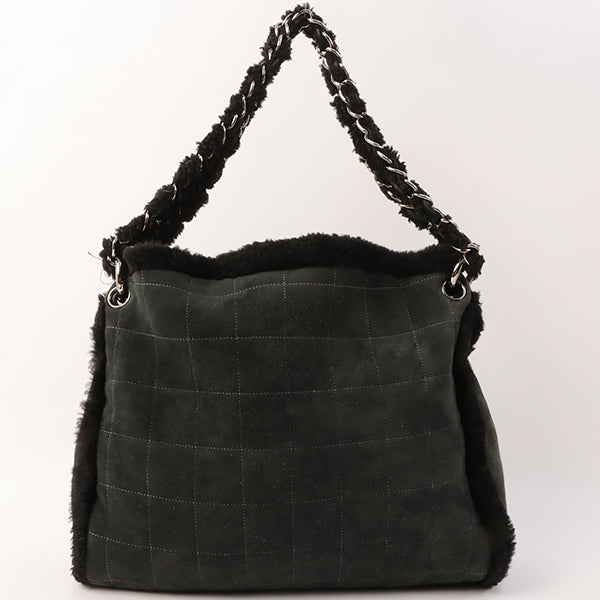 Chanel Around 2005 Made Mouton Cc Mark Stitch Shoulder Bag Black