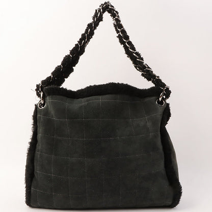 Chanel Around 2005 Made Mouton Cc Mark Stitch Shoulder Bag Black