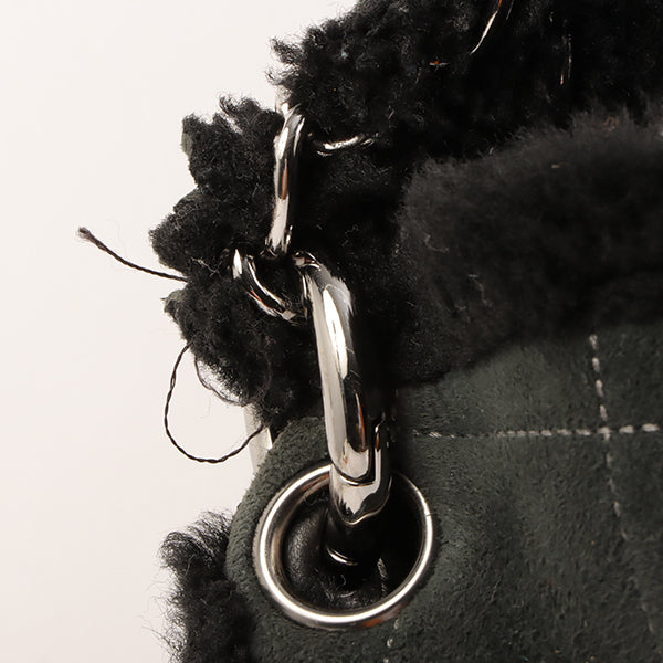 Chanel Around 2005 Made Mouton Cc Mark Stitch Shoulder Bag Black