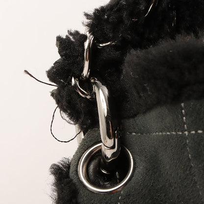 Chanel Around 2005 Made Mouton Cc Mark Stitch Shoulder Bag Black