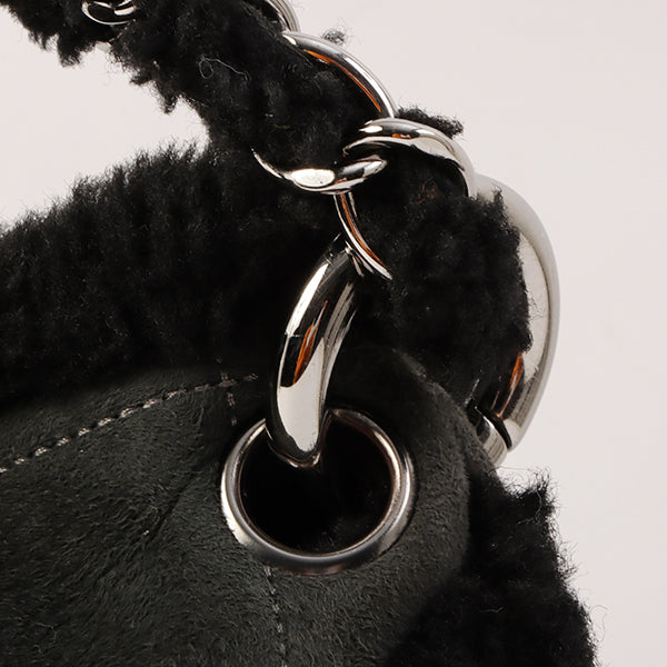 Chanel Around 2005 Made Mouton Cc Mark Stitch Shoulder Bag Black